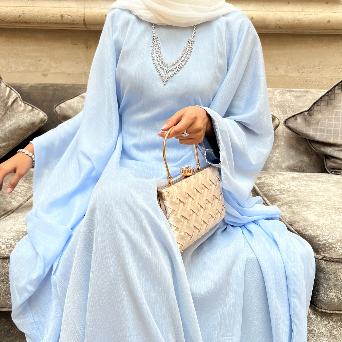 cotton linen butterfly abaya dress product info and reviews Linen Butterfly Abaya Kayra the Label