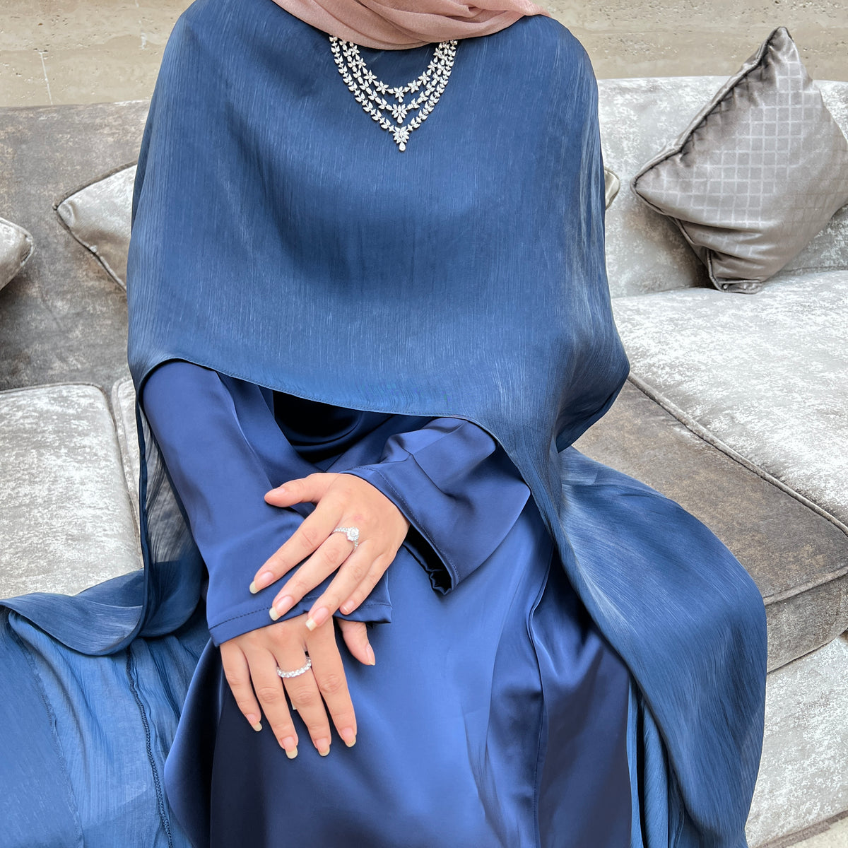 Christie Cape Dress - Blue Modest Essentials Christie Cape Dress - Blue Modest Essentials