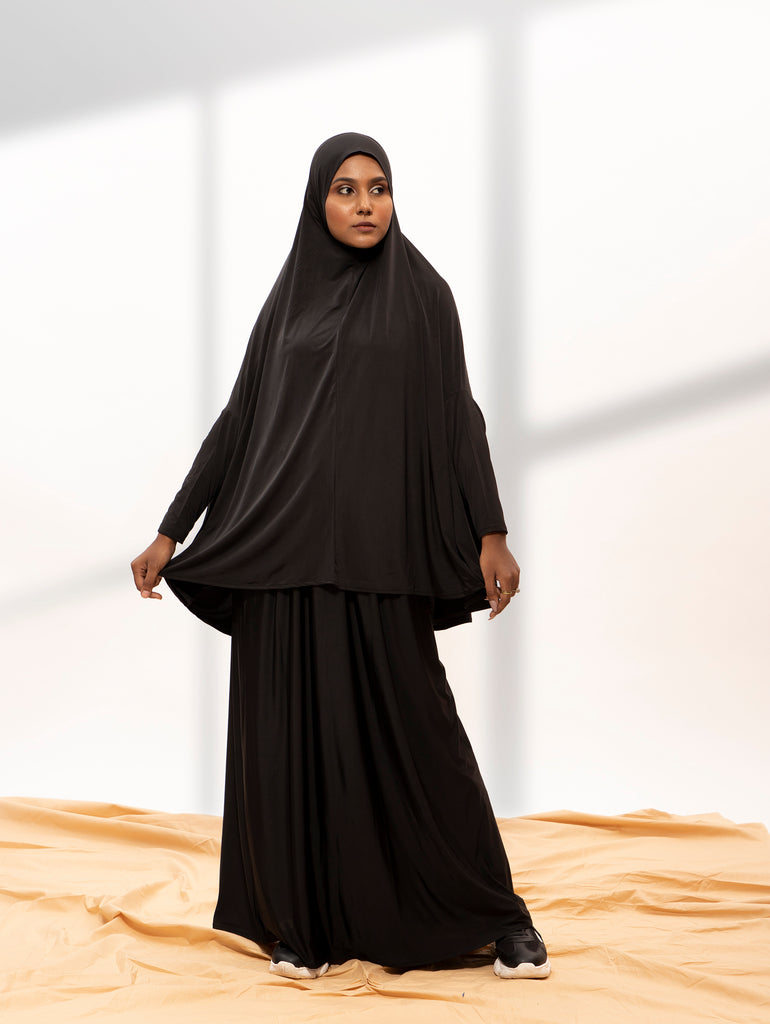 Jilbab, Black jilbab set, Black two-piece jilbab set