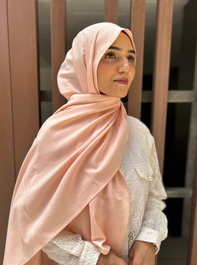 Coral Peach Malaysian Cotton Hijab - Modest Esssentials