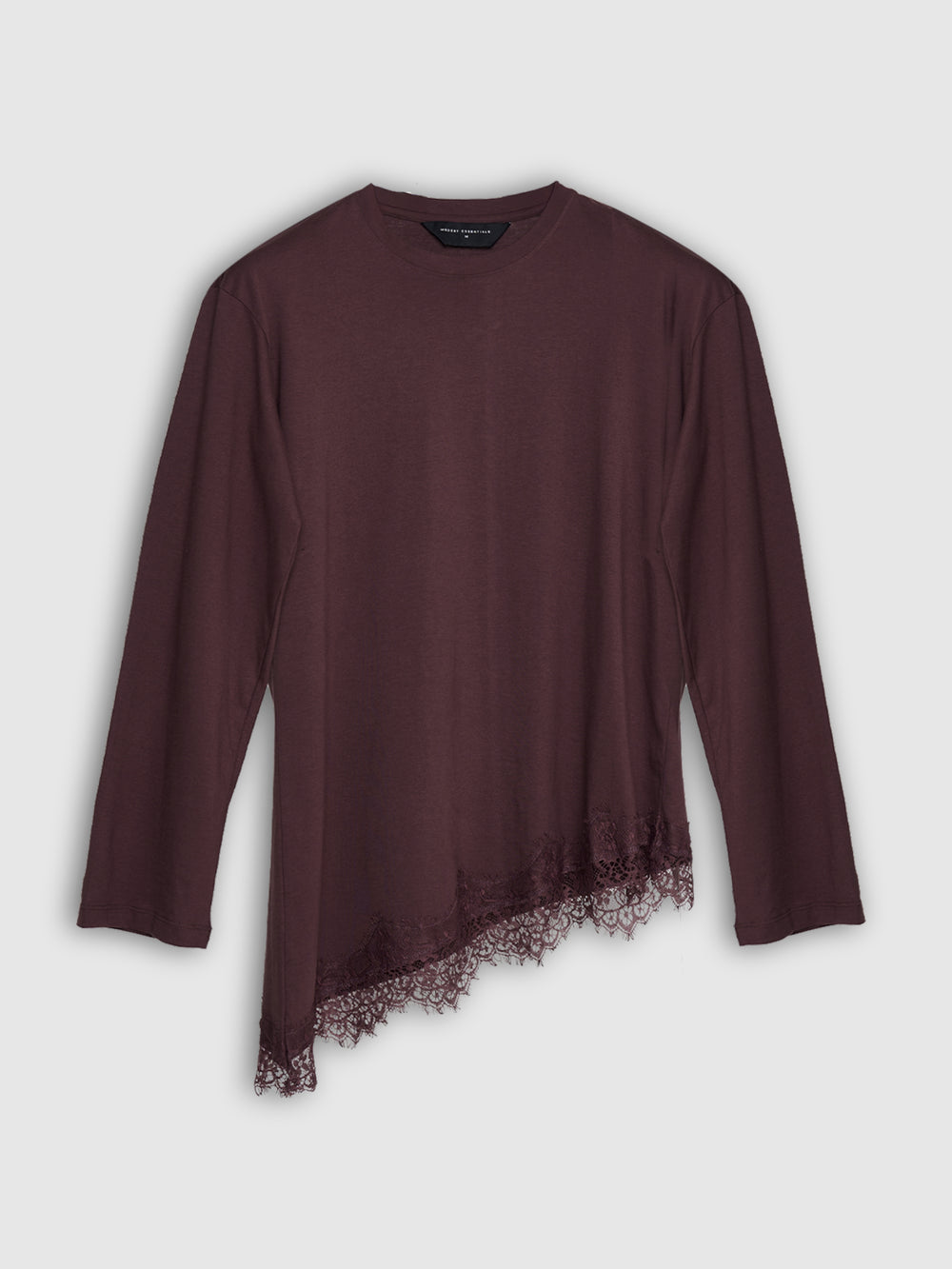 Lace Detail T-Shirt - Mauve