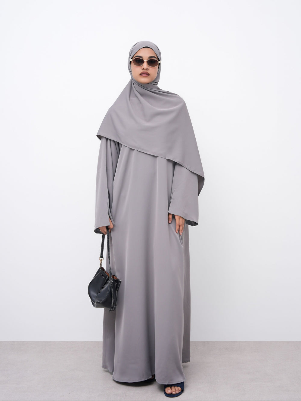 Essential Abaya - Straight Fit - Grey Latte