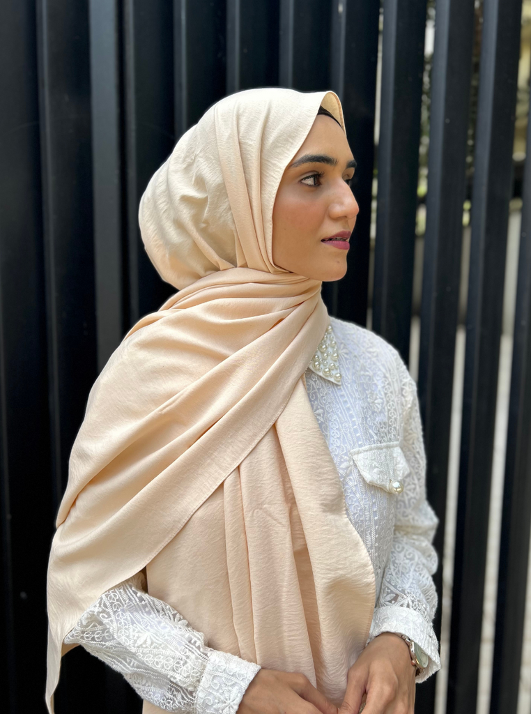 Cream White Malaysian Cotton Hijab - Modest Essentials