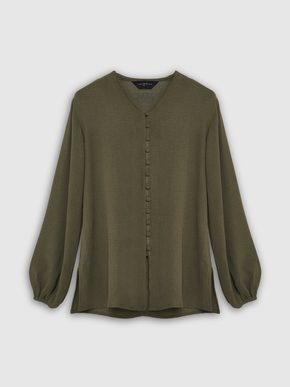 Crepe Button Down Top - Green