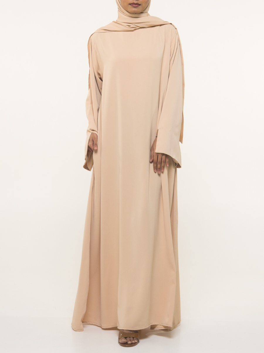 Essential Abaya - Straight Fit - Oatmilk Latte
