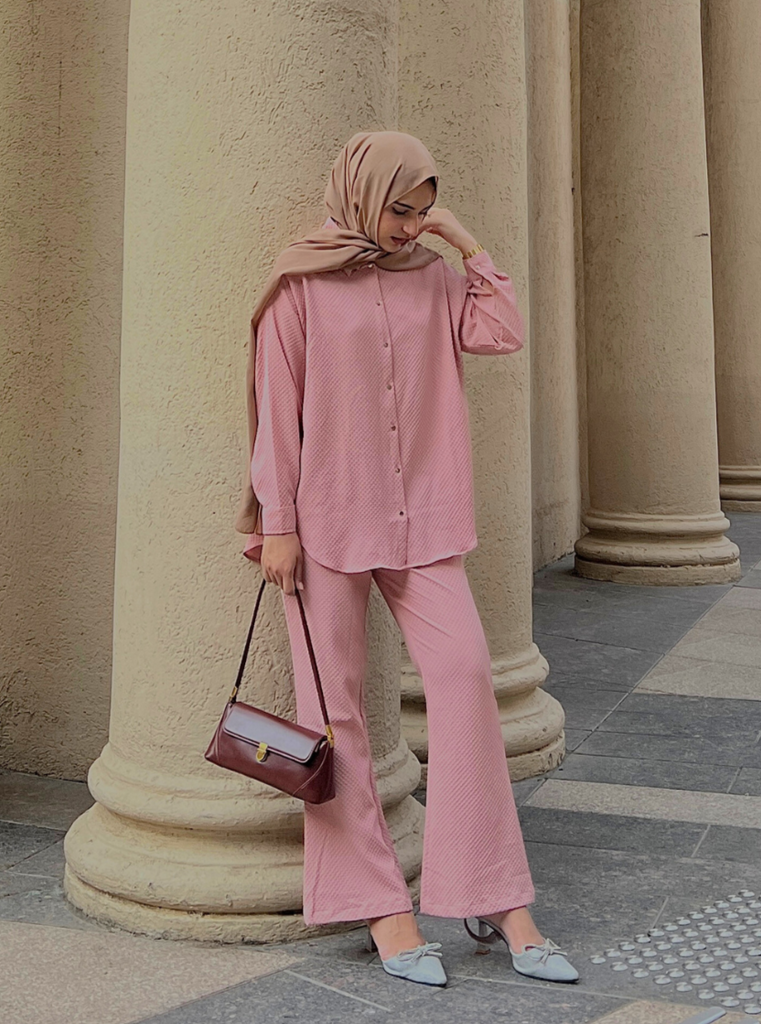 Lana Textured set - Pink -Modest Essentials