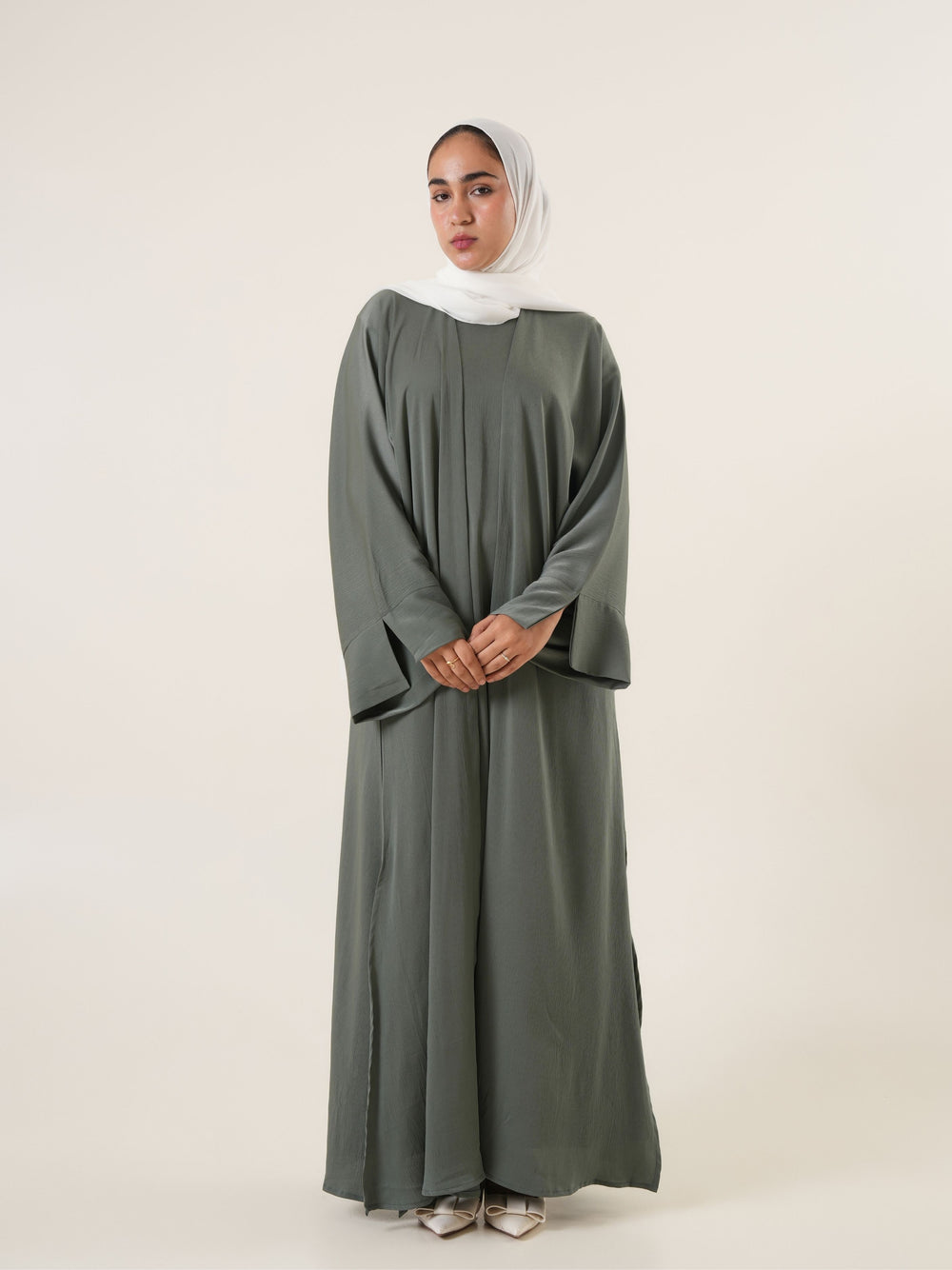 Manaal Two Piece Abaya - Green