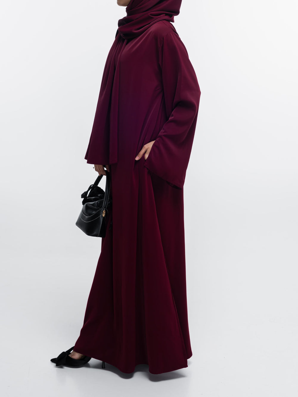 Essential Abaya - Straight Fit - Cherry Truffle