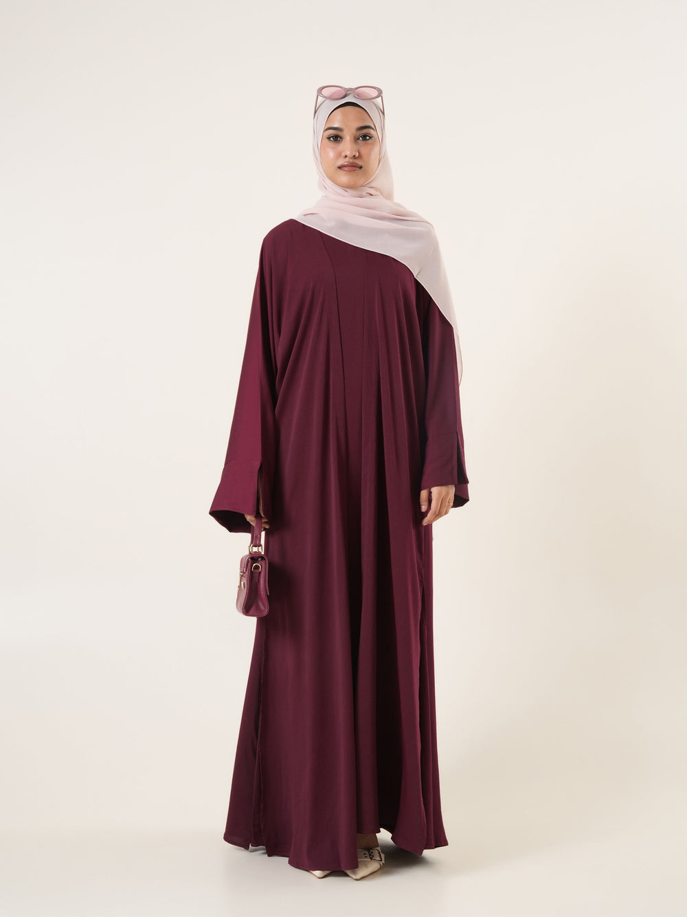 Manaal Two Piece Abaya - Maroon