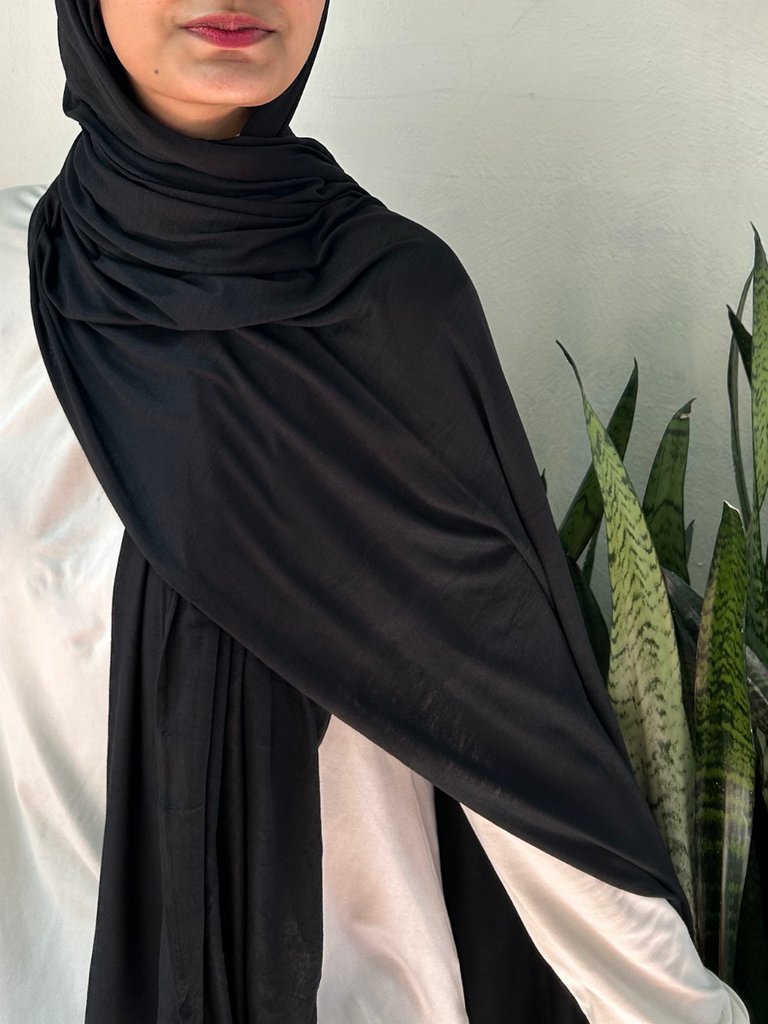 Black Premium Jersey Hijab - Modest Essentials