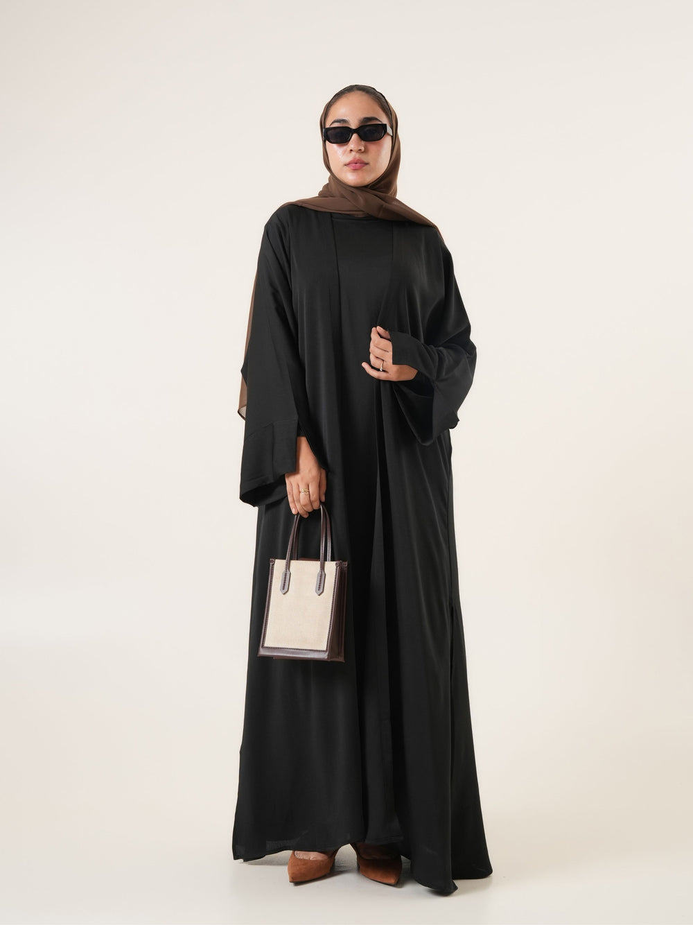 Manaal Two Piece Abaya - Black