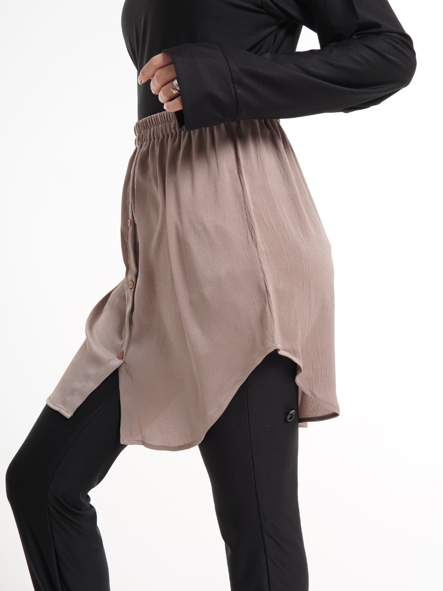 Brown Crinkled Satin Shirt Extenders