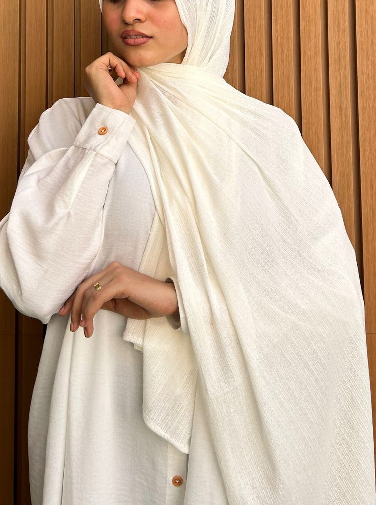 Light Cream Textured Jersey Hijab 2.0 - Modest essentials