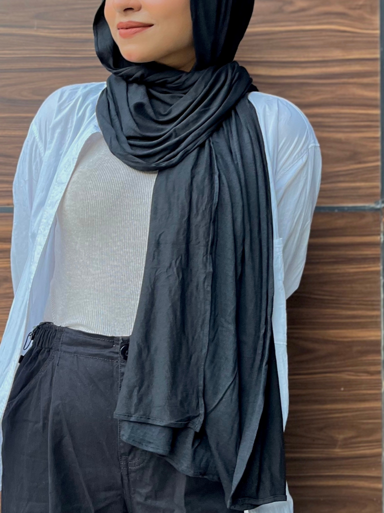 BUY Black Premium Jersey Hijab - Modest Essentials