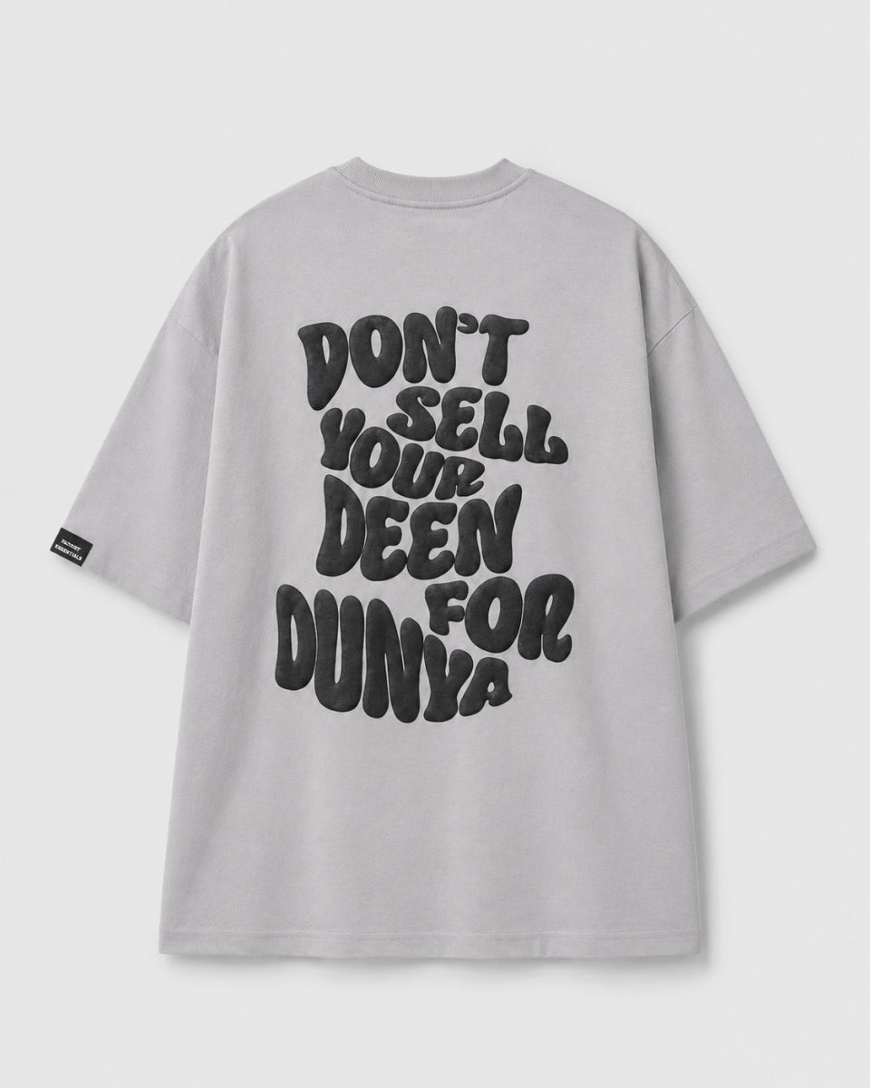 Dont Sell Your Deen For Dunya - Midnight Grey - Oversized T-Shirt
