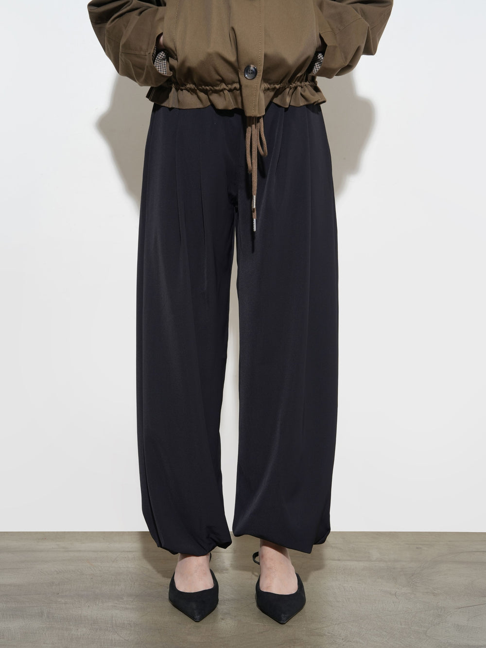 Balloon Fit Pants - Black