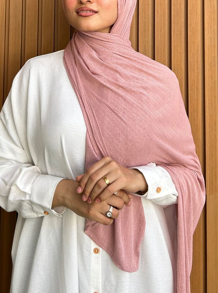 Pink Textured Jersey Hijab 2.0 - Modest essentials