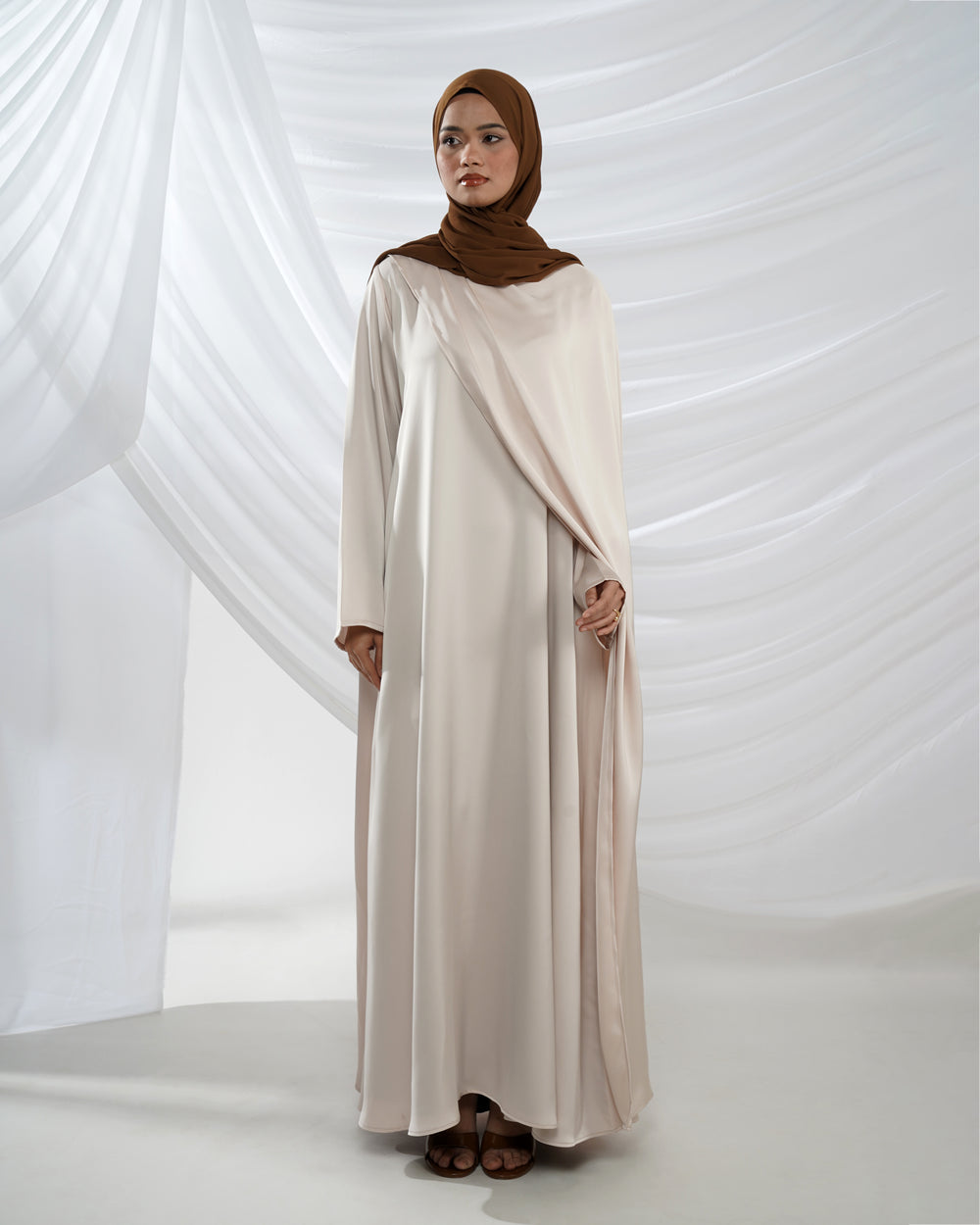 Nuha Drape  Dress - Ivory
