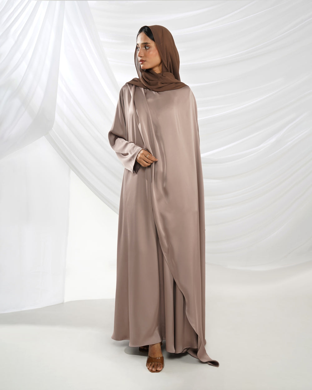 Nuha Drape Dress -Taupe