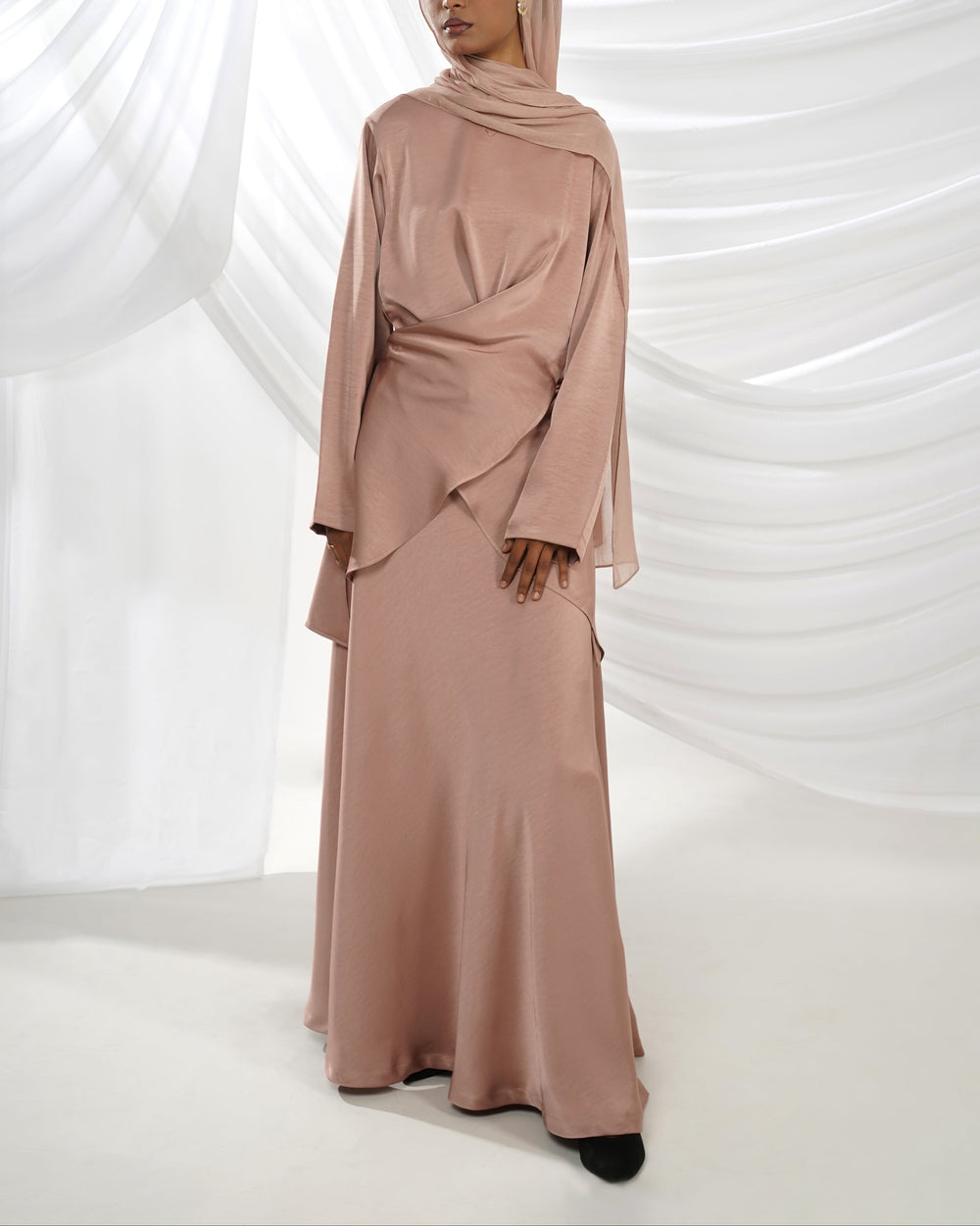 Samaa Tie-Up Skirt Set - Pale Pink