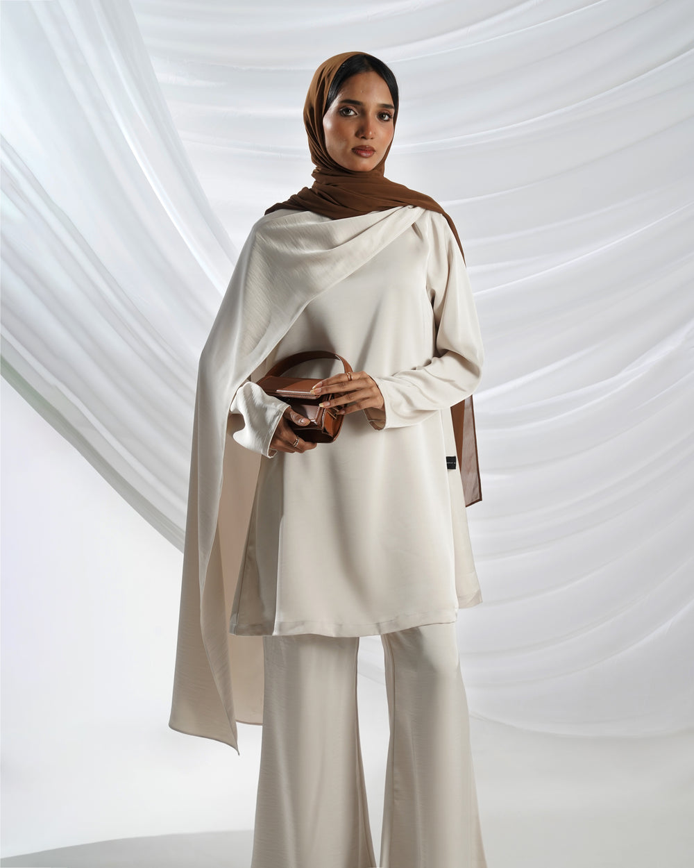 Reem Drape Co-ord Set - Ivory