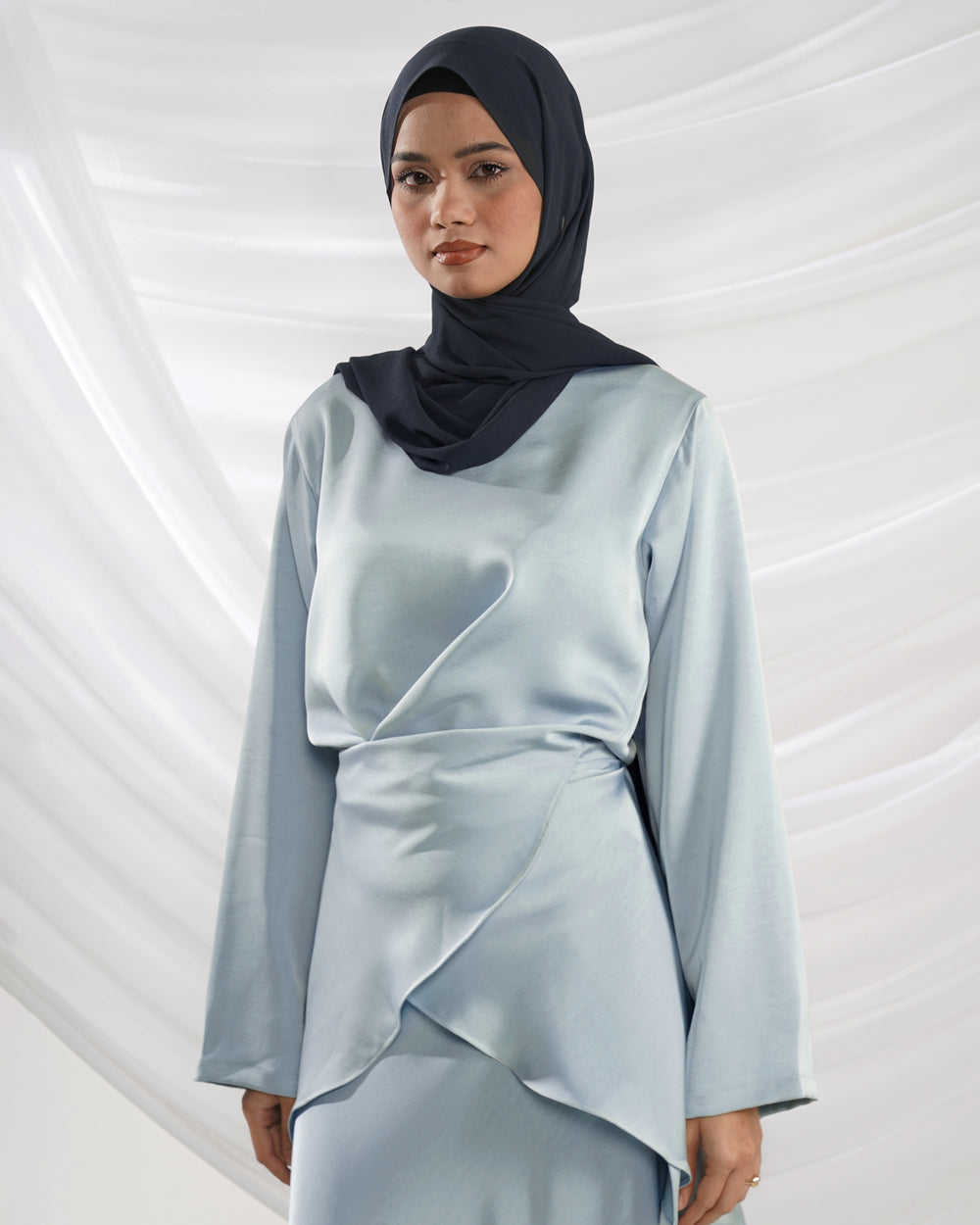 Samaa Tie-Up Skirt Set - Pale Blue