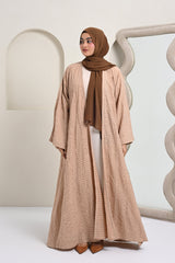 Baqa Open Abaya - Sand