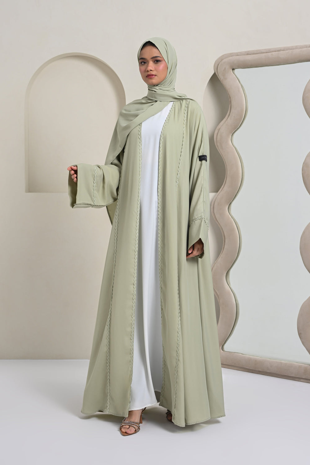 Swirl Abaya Set - Green
