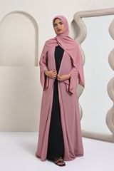 Essential Georgette Abaya (Attached Hijab) - Pink