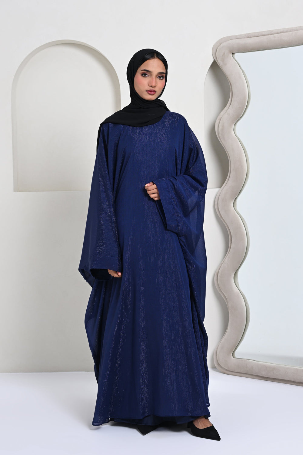 Elina Butterfly Abaya - Dark Blue