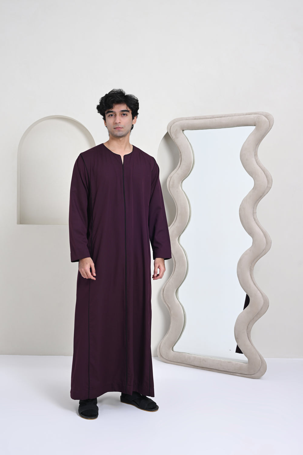 Slit-Neck Thobe - Maroon