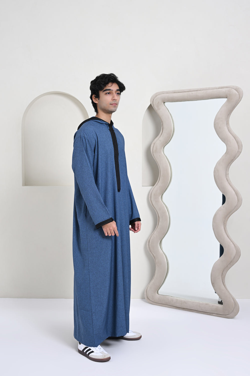 Moroccan Hoodie Thobe - Blue