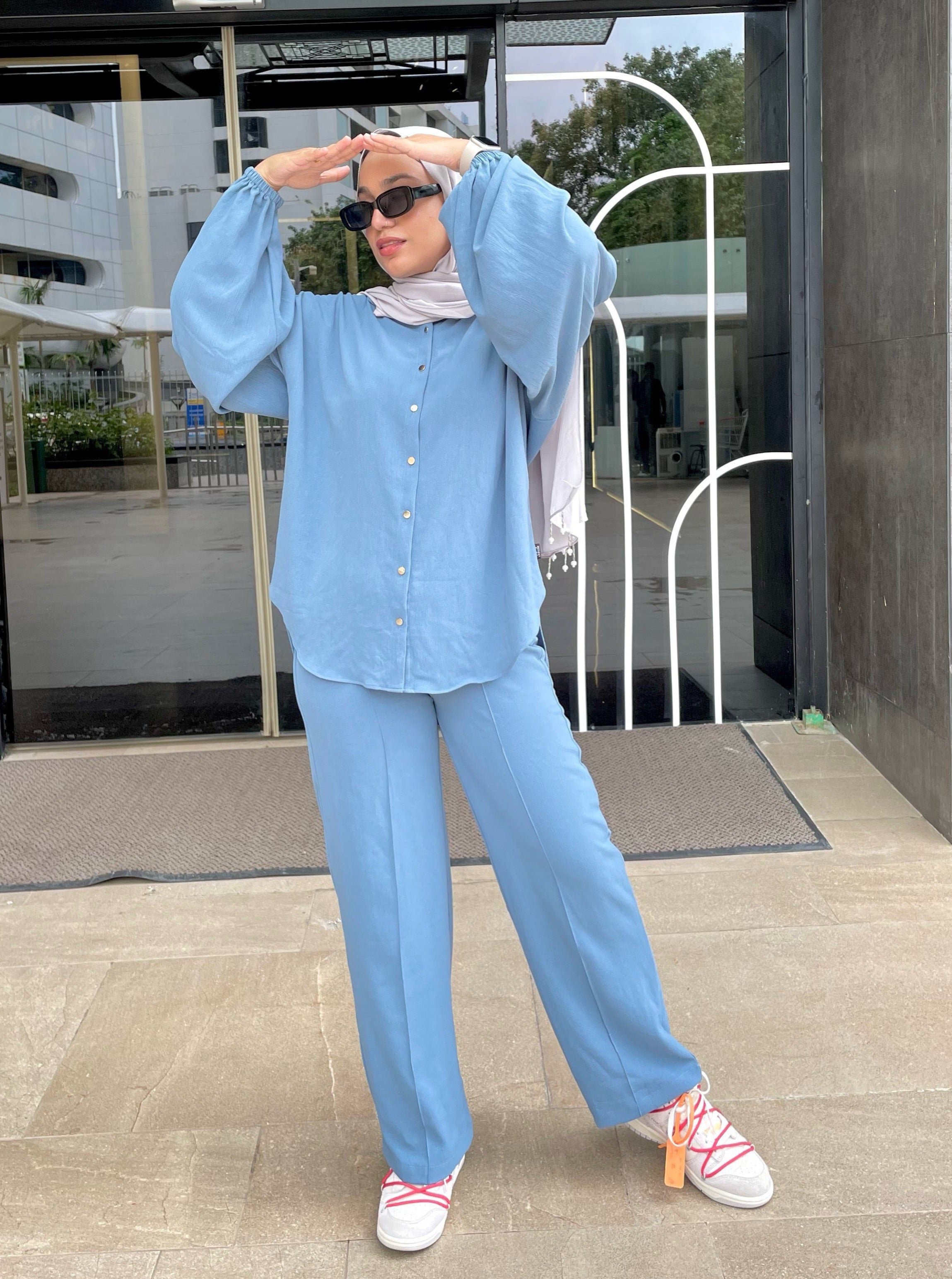 Buy Sky Blue Matching Set Modest Essentials
