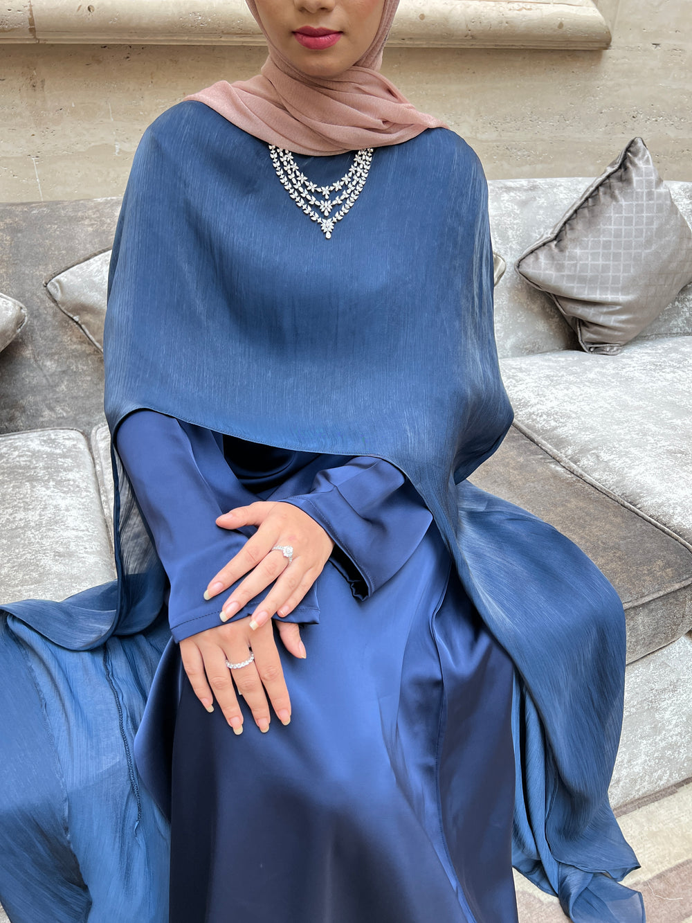 Christie Cape Dress - Blue