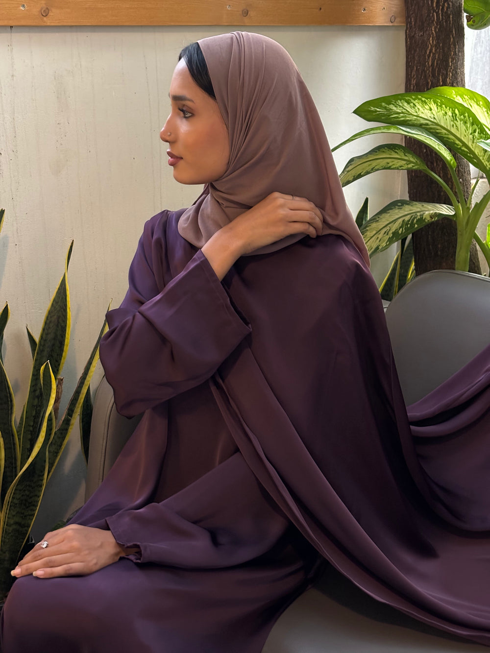 Nuha Drape Dress - Plum