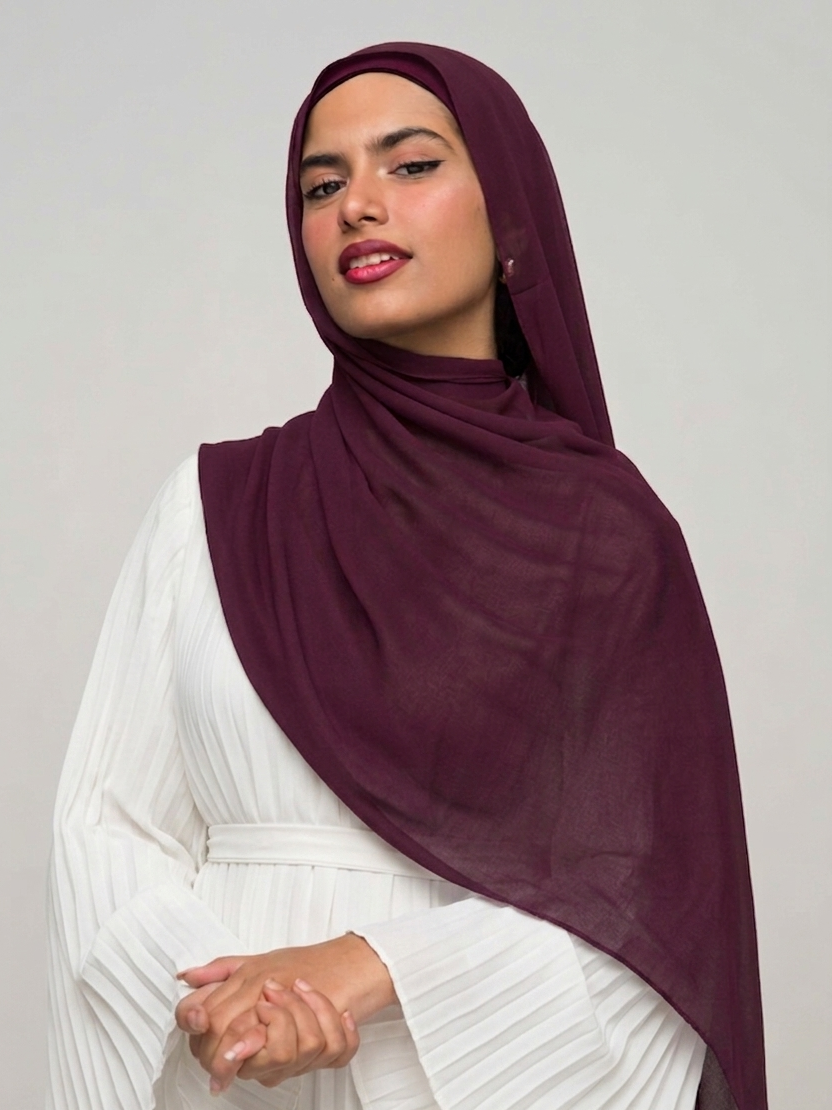 Burgundy Luxe Chiffon Hijab