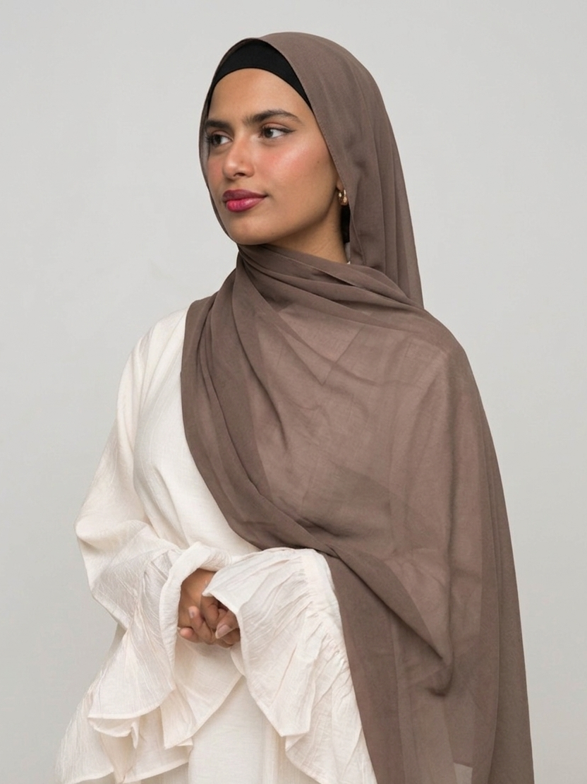 Taupe Luxe Chiffon Hijab
