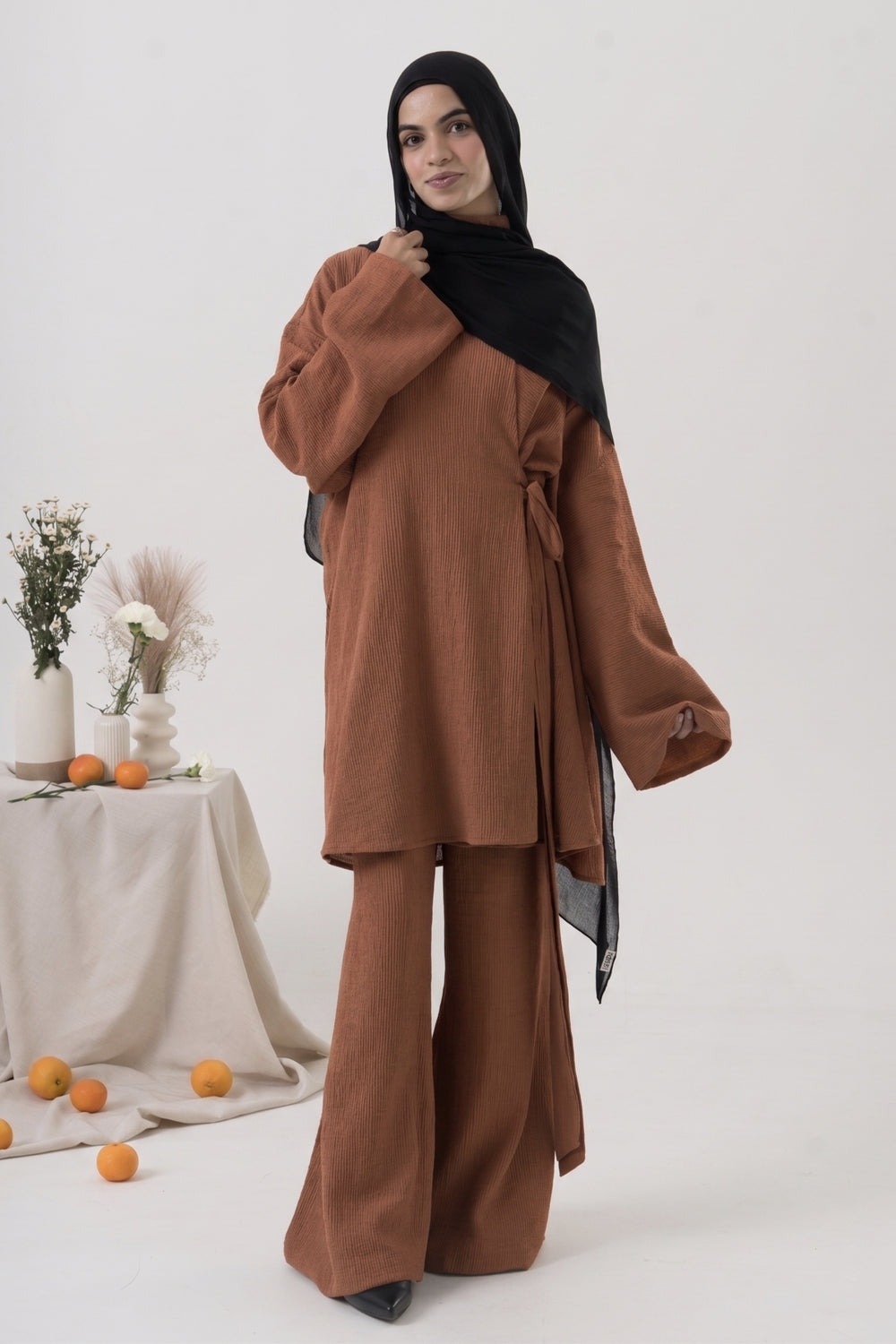 Side Tie Co-Ord Set - Rust