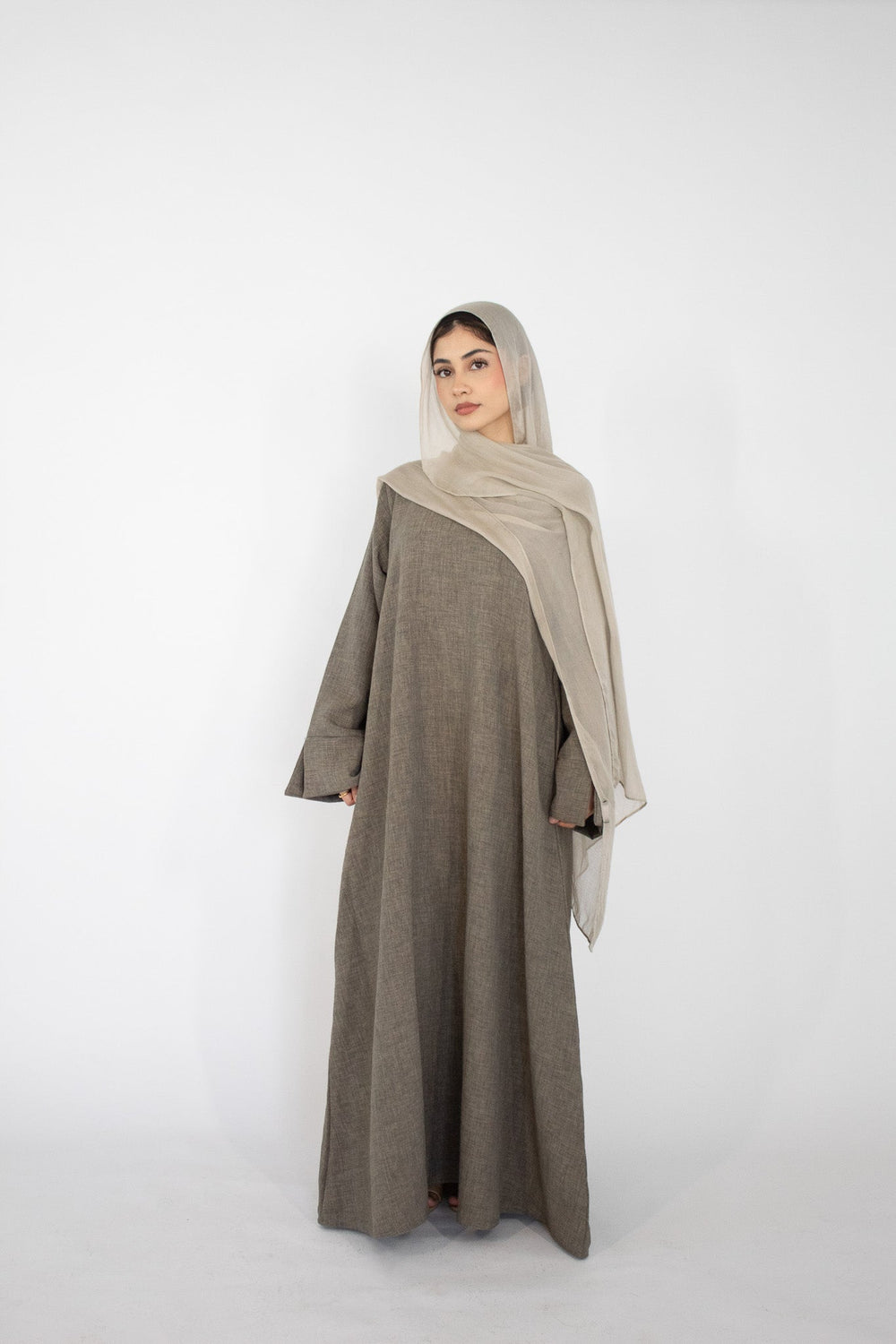 Naima Linen Abaya - Olive