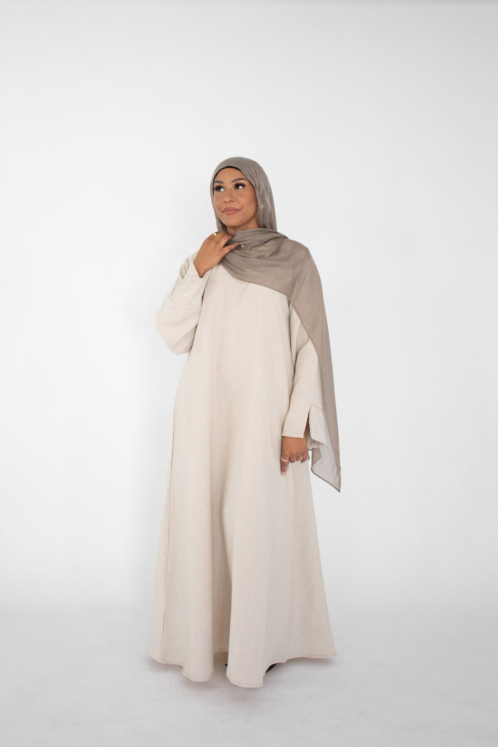 Naima Linen Abaya - Beige