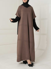 Crepe Premium Half-Sleeves Abaya Inner - Mocha