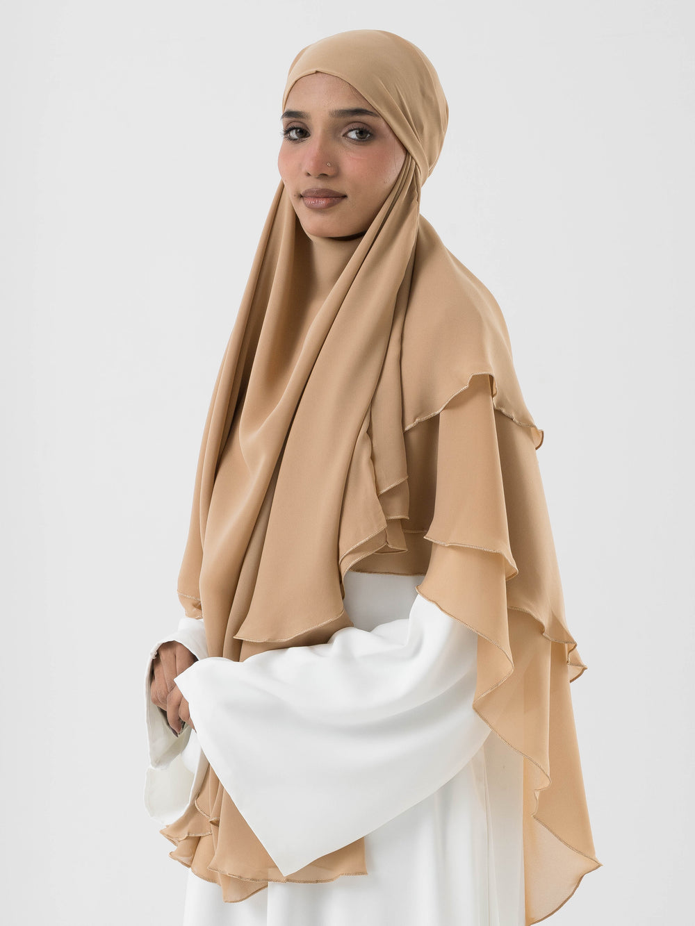 Soft Chiffon Khimar - Camel