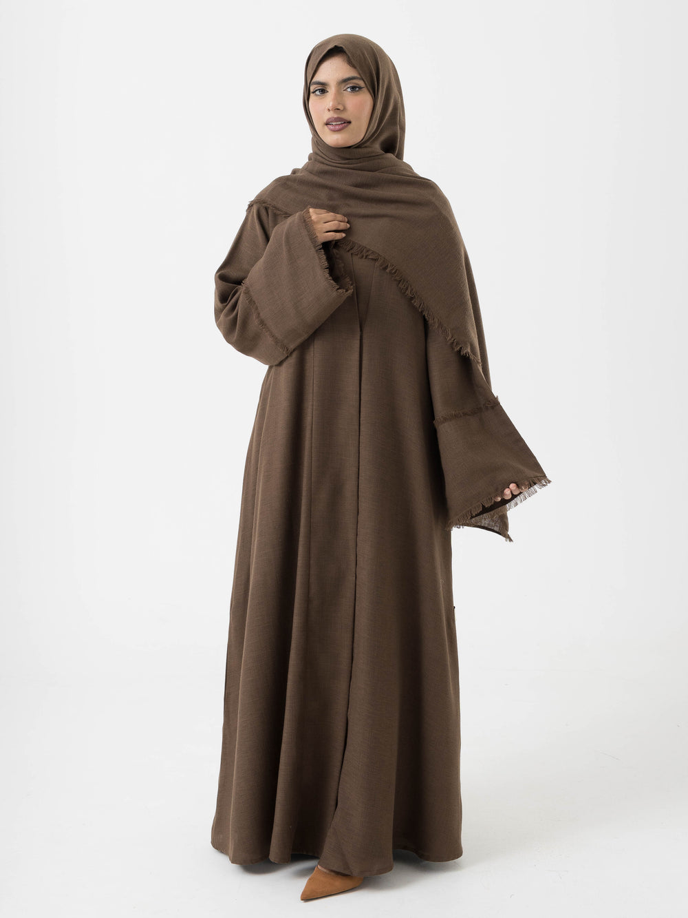 Sukoon Linen Abaya - Brown