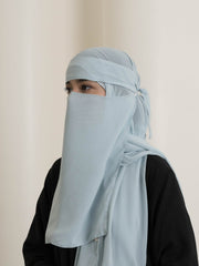 Medina Silk Niqab Set - Blue ( Niqab and Hijab sold separately )