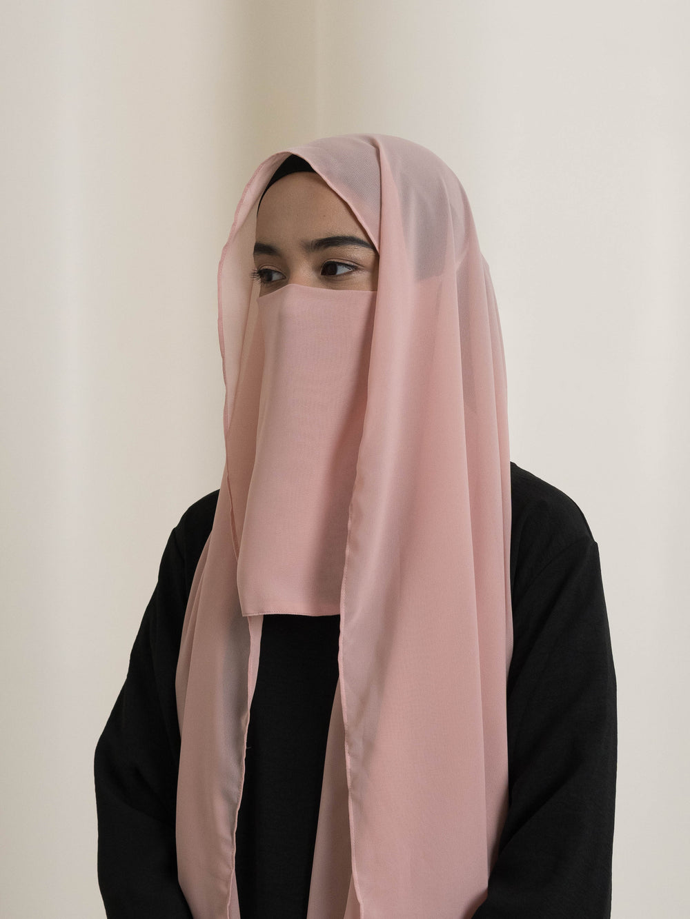 Medina Silk Niqab Set - Pink ( Niqab and Hijab sold separately )