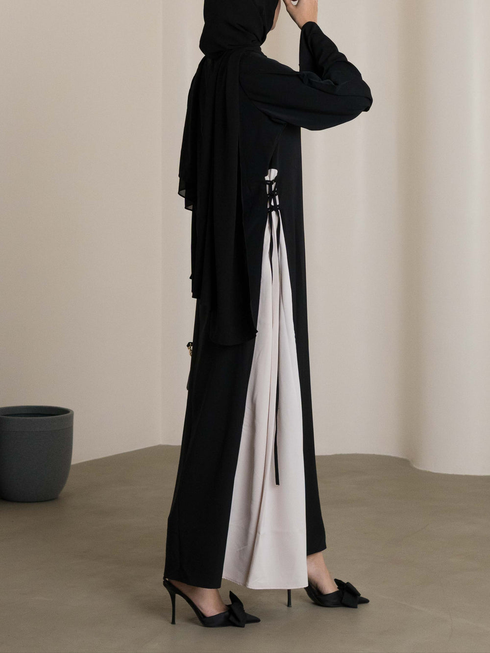 Hoor Tie-Up Dress - Black