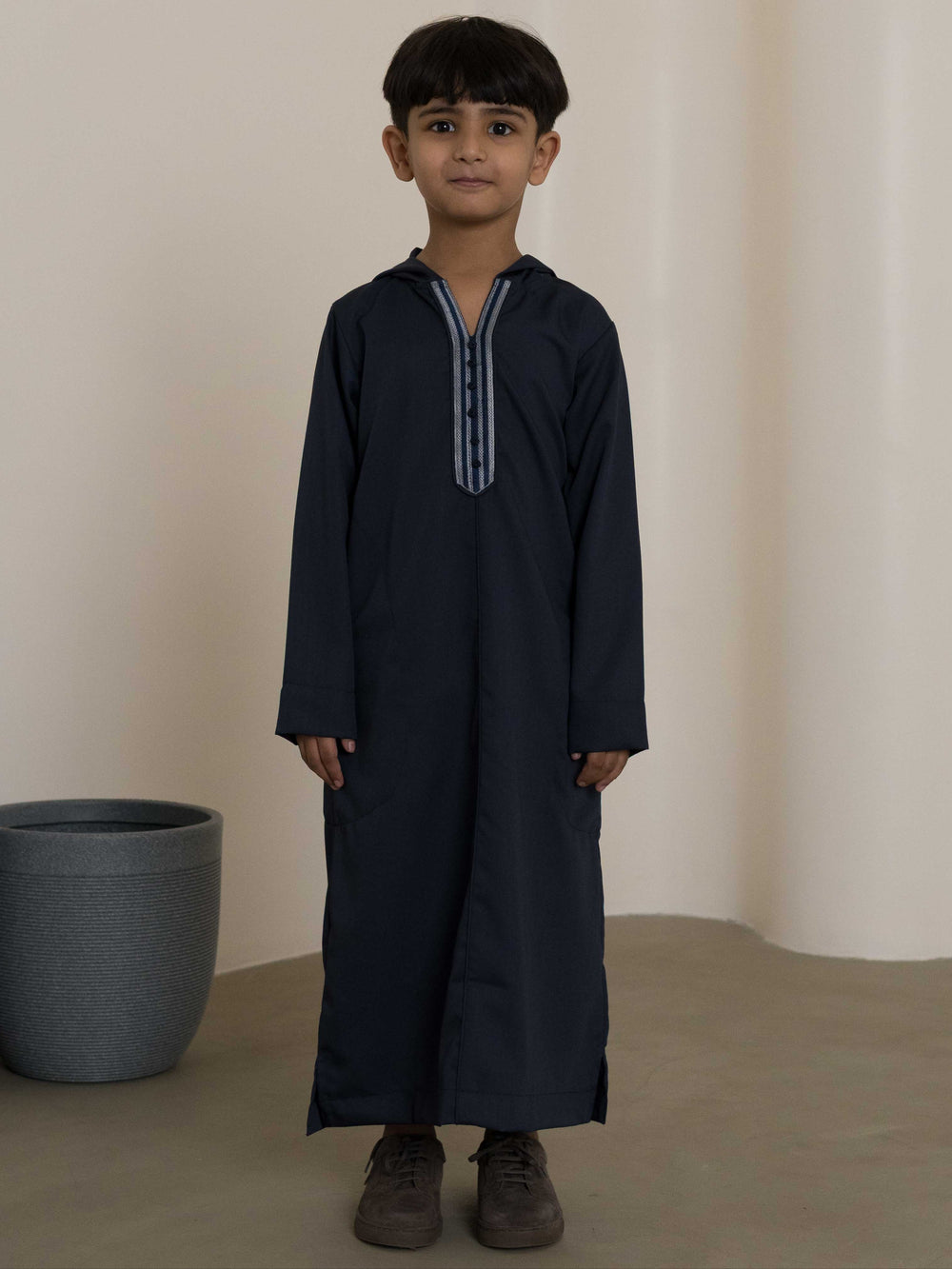 Kids Hoodie Thobe - Navy Blue