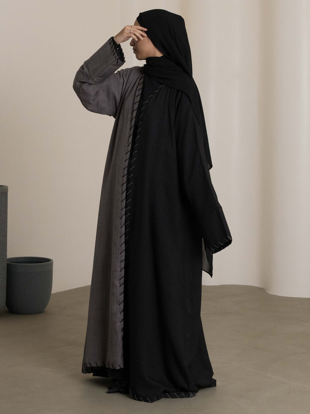 Maliha Two-Piece Abaya - Black