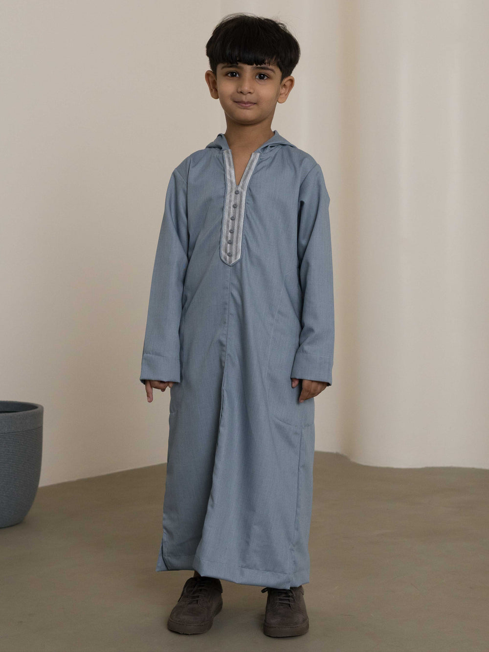 Kids Hoodie Thobe - Light Blue