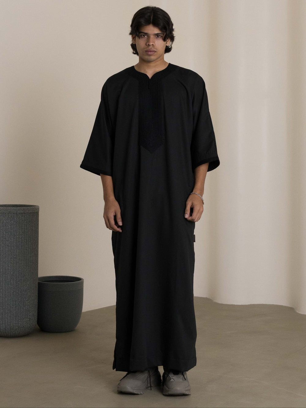 Premium Moroccan Thobe - Black